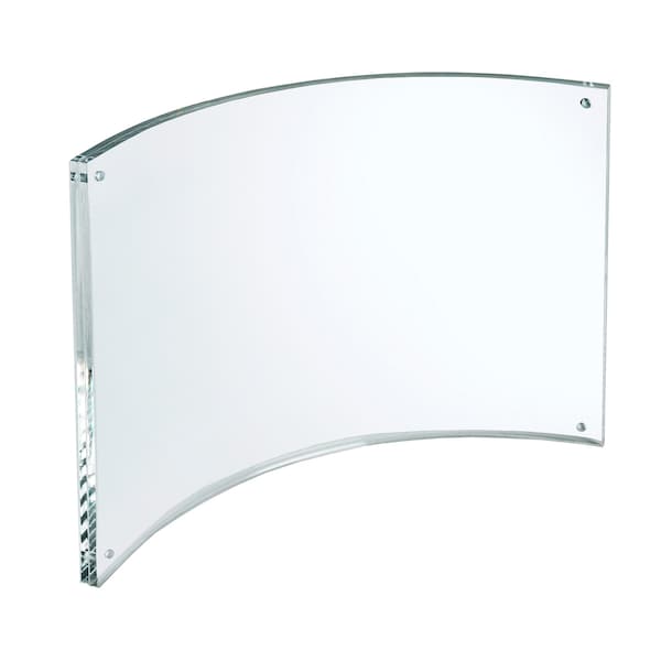 Curved Magnetic Acrylic Sign Holder 11"W X 8.5"H, PK2